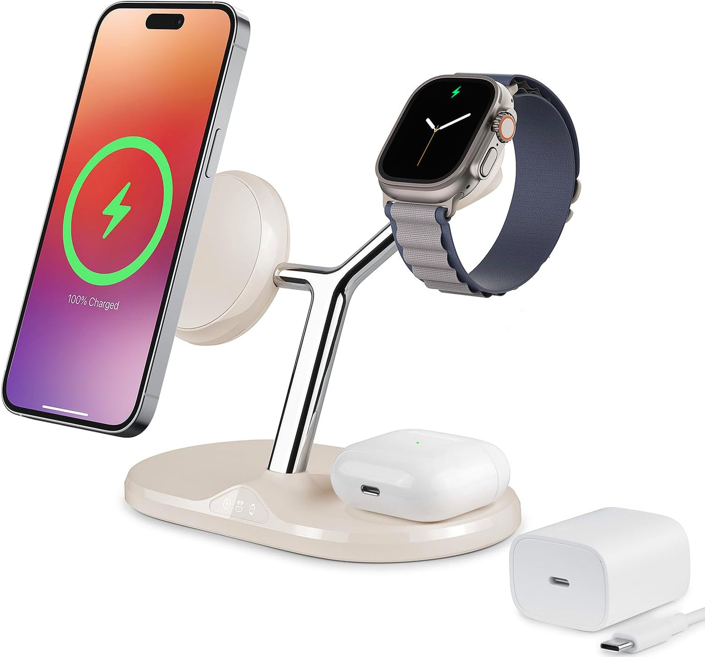 Estación de carga inalámbrica 3 en 1 para dispositivos Apple