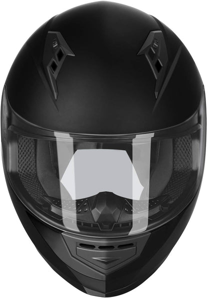 GLX Casco compacto, ligero, cara completa, visera extra tintada. Talla L