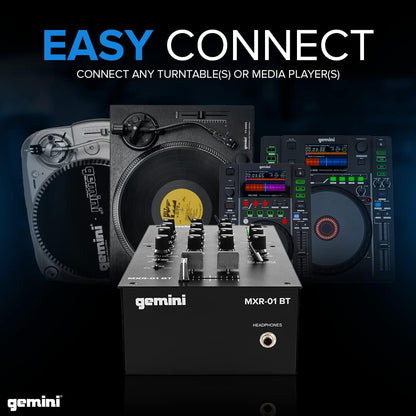 Mezclador DJ Gemini 2 Canales Bluetooth MXR-01BT