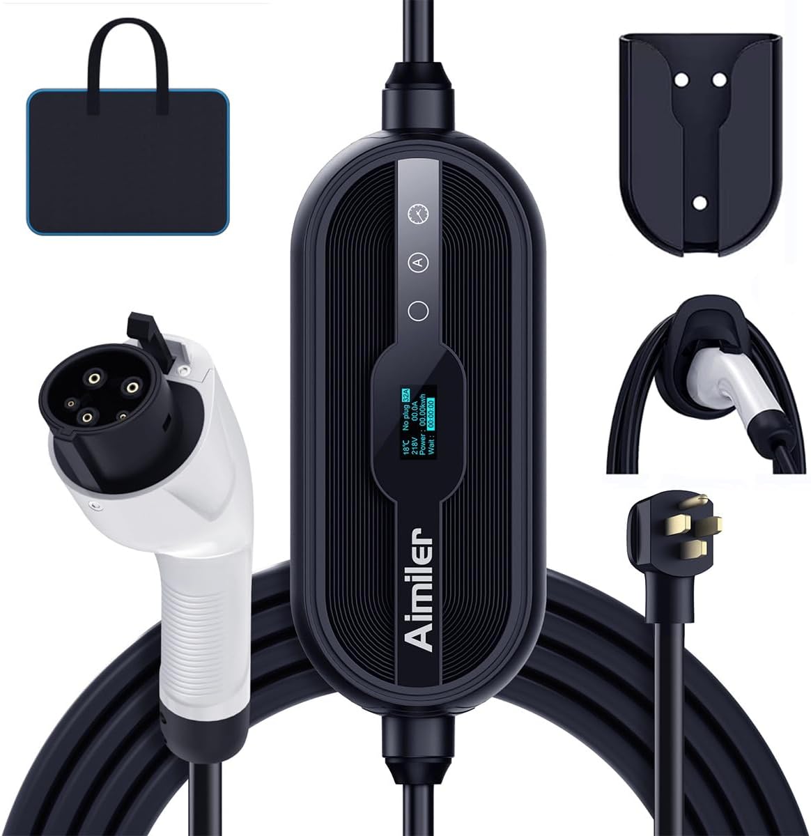 Cargador EV para vehículos eléctricos, Aimiler, NEMA 14-50 de 32A.