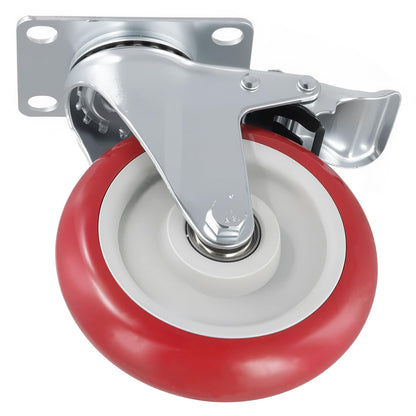 Juego de 6 ruedas giratorias, 5" con freno de bloqueo, 360-1320 lb
