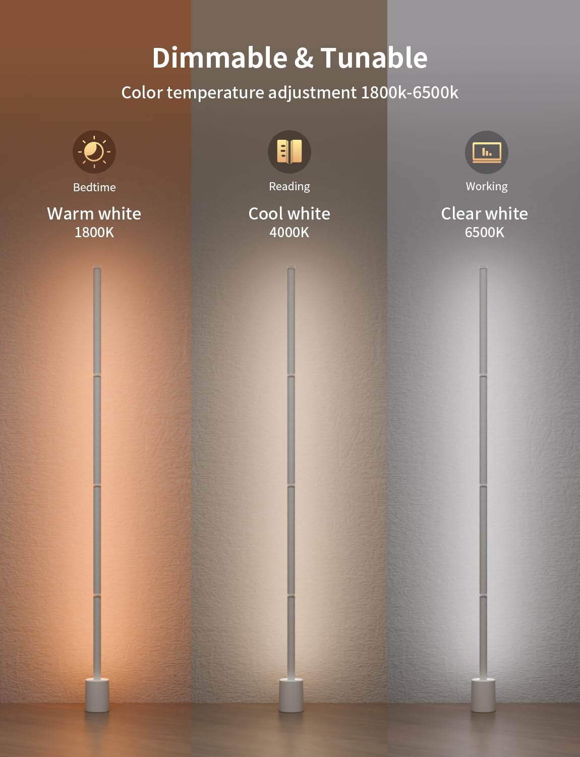 Ailofy, Lámpara de pie inteligente, compatible con Alexa, sincronizable