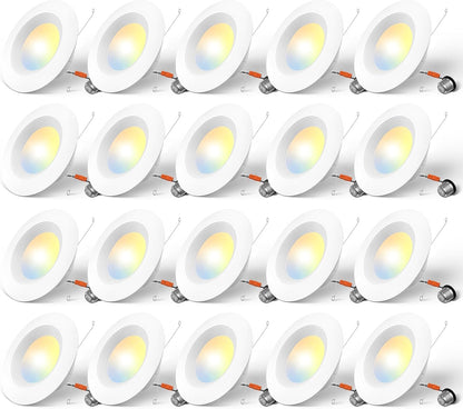 Amico Iluminación empotrable LED 5CCT de 5/6", 20 piezas.