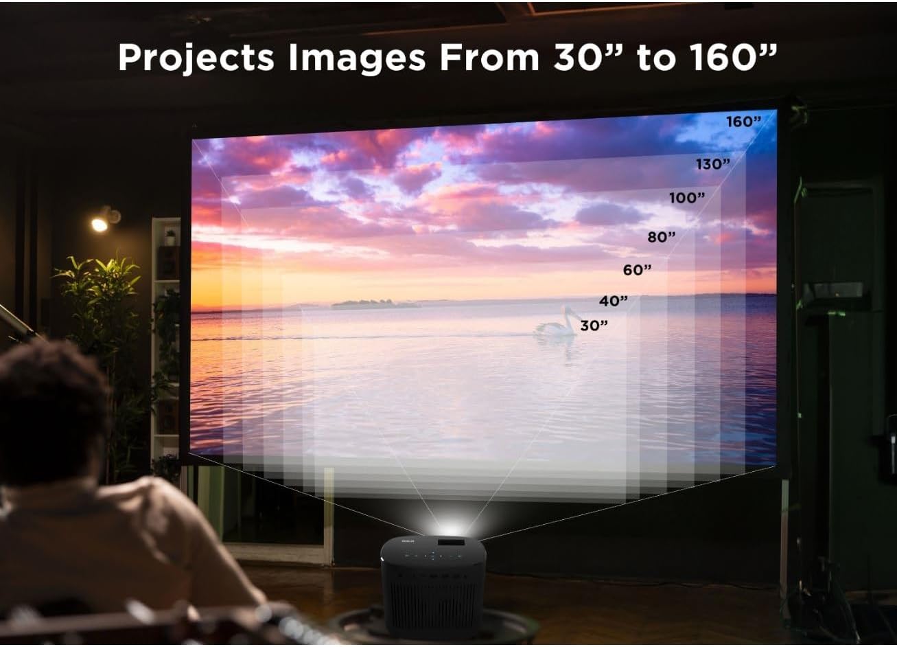 RCA Proyector de cine en casa 720P, 1280 x 720 (720P), tecnología LCD de 4"