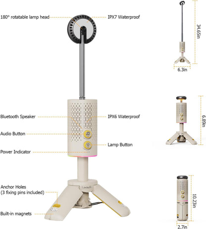 1Mii Lavaudio, Linterna de campamento con altavoz Bluetooth.