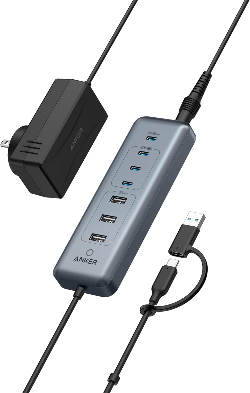 Concentrador de datos 8 en 1, Anker Hub USB-C, alta velocidad.