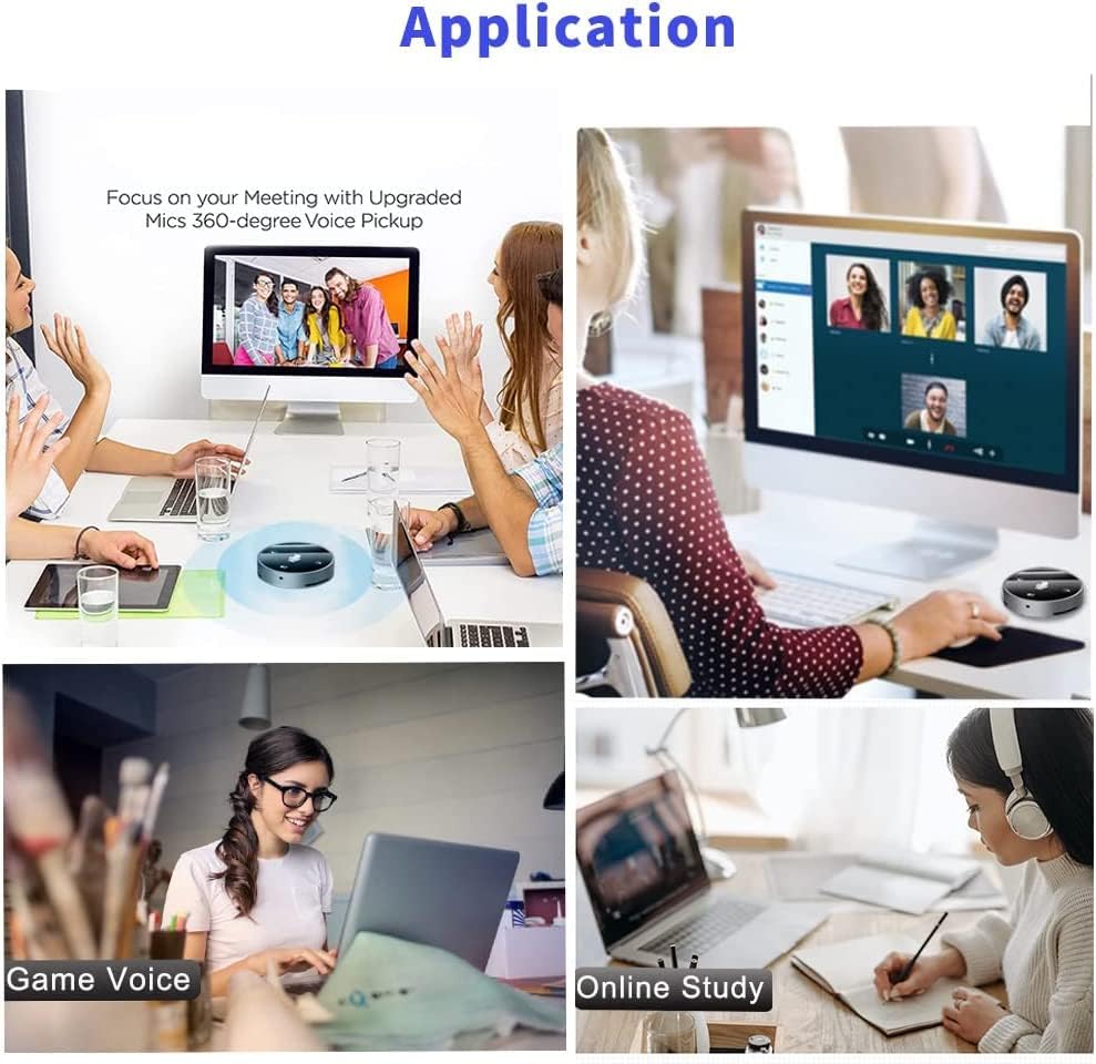 Altavoz de conferencia y micrófono para computadora, 360°.
