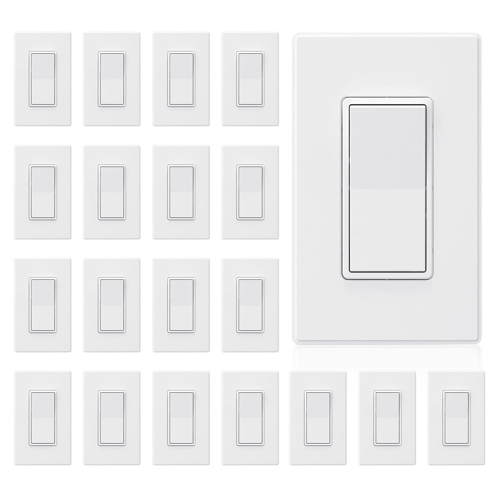 Interruptor Elegrp unipolar decorativo, 15A 120/277V, con placa de pared.
