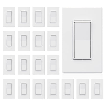 Interruptor Elegrp unipolar decorativo, 15A 120/277V, con placa de pared.