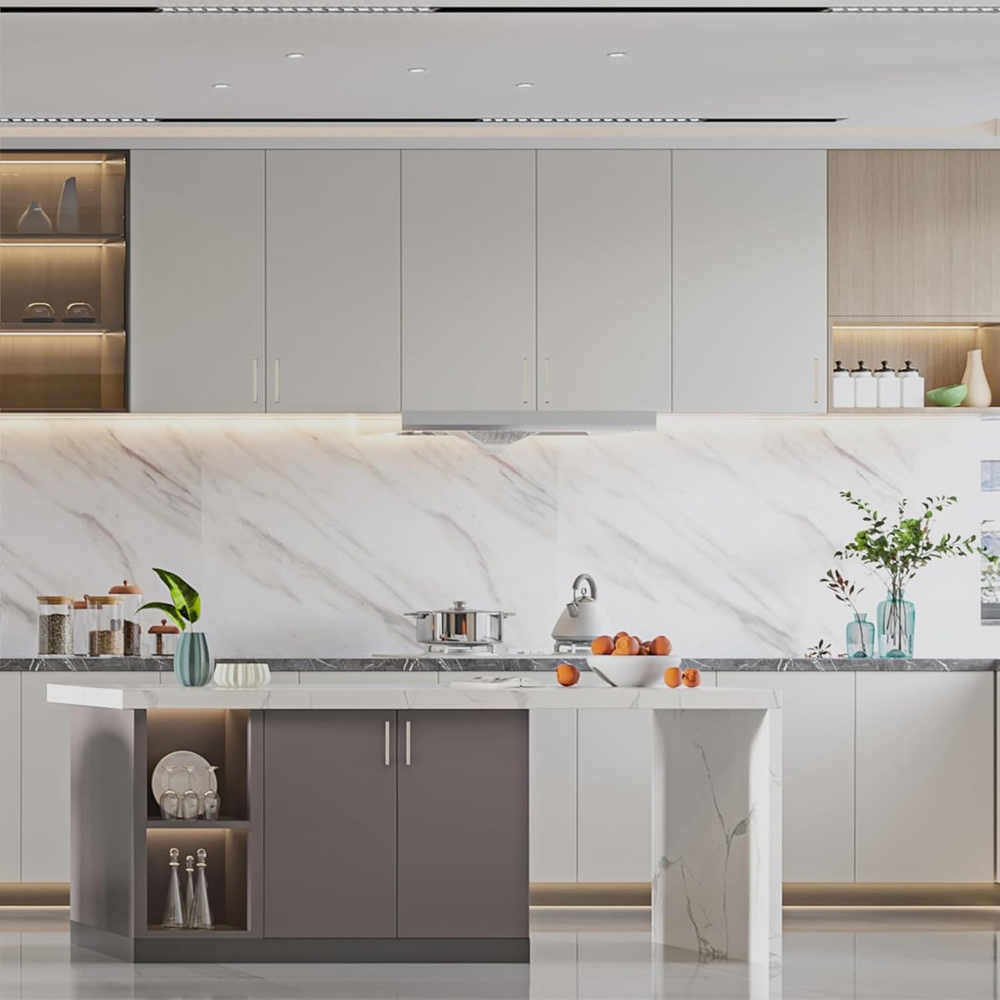 Juego de 20 manijas de gabinete, niquel cepillado, de 5".