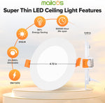 Luces empotrables LED 4", Mailcos Super delgadas, 12 Pack, regulable