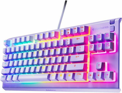 Teclado Mecánico Apex 3 TKL Color Lavanda, SteelSeries, Gaming.