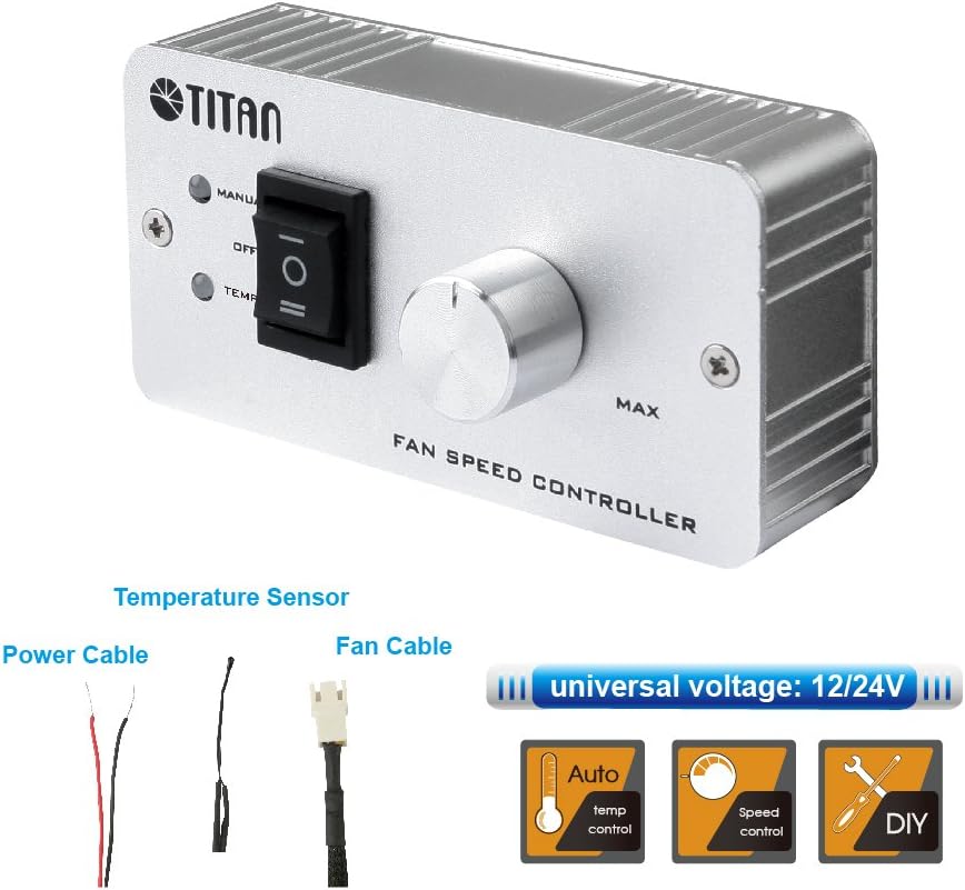 TITAN, Ventilación lateral doble de 12/24V, para RV, c/controlador.