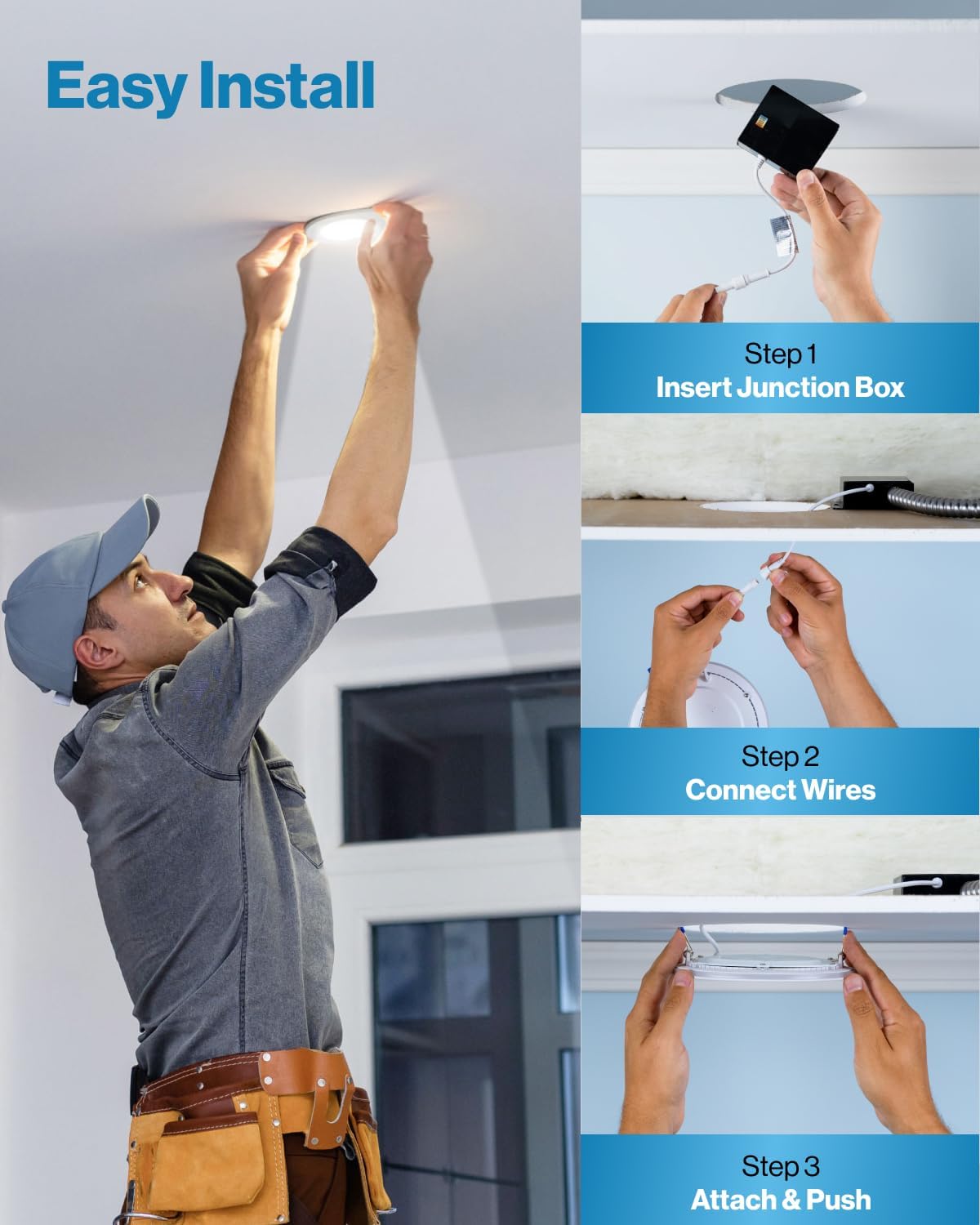 Paquete de 6 lámparas delgadas de 4" Sunco 10W