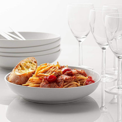 Platos de porcelana fina 32 Oz 5 pza Pasta Sopa Blanco