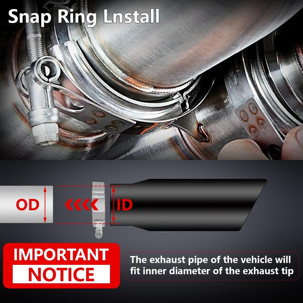 Punta de escape, entrada de 3.5", salida de 5", longitud 12", ATB.