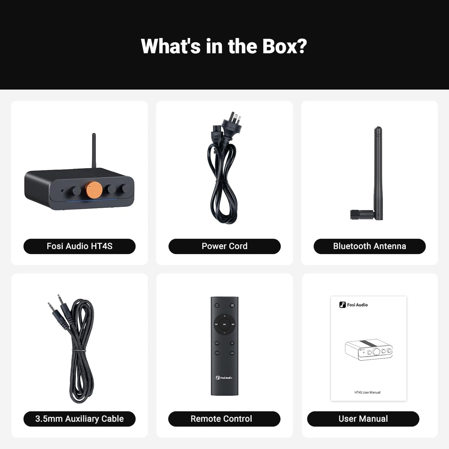 Amplificador Bluetooth para altavoces al aire libre, 4 canales.