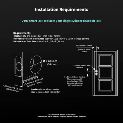 Cerradura Inteligente sin llave Aqara U100 Huella Bluetooth IP65