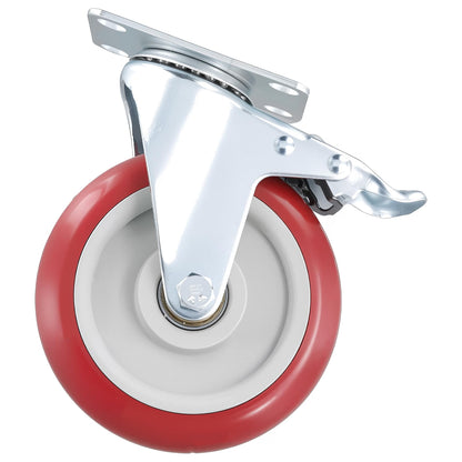 Juego de 6 ruedas giratorias, 5" con freno de bloqueo, 360-1320 lb