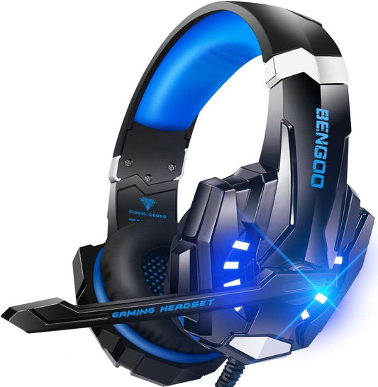 Auriculares estéreo para Videojuegos, Bengoo G9000, Azul.