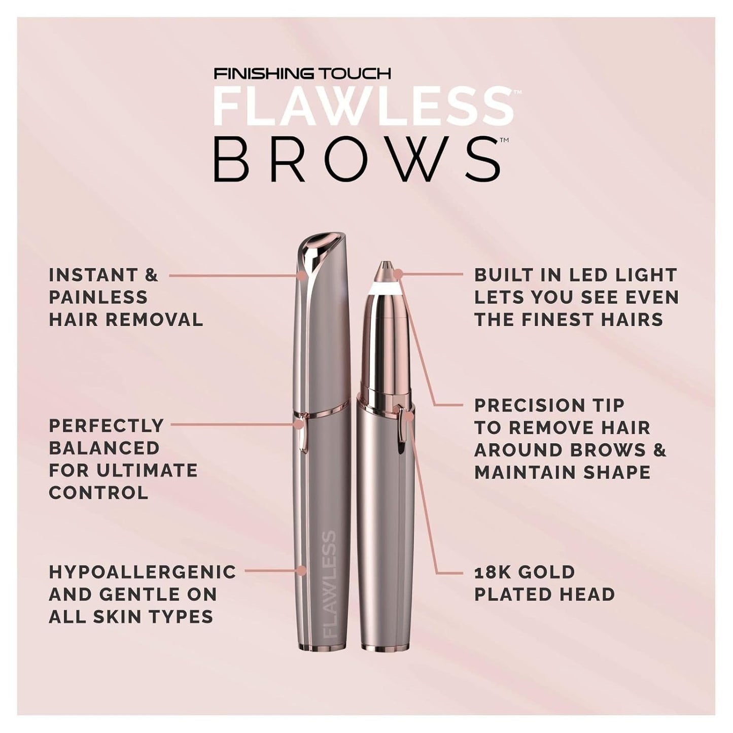 Depiladora de Cejas, Finishing Touch, de Batería, Flawless Brows.