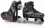 Patines de doble fila, ruedas con luces, diseño de graffiti (TALLA 41).