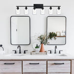 Lampara Vinluz Lineal, 6 Focos, Negro Matte, Para Tocador, De Pared.