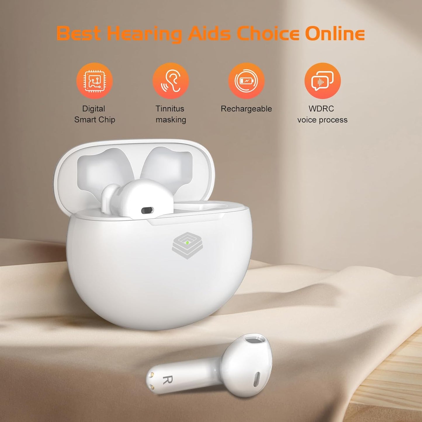 Amplificador auditivo para personas mayores y adultos.