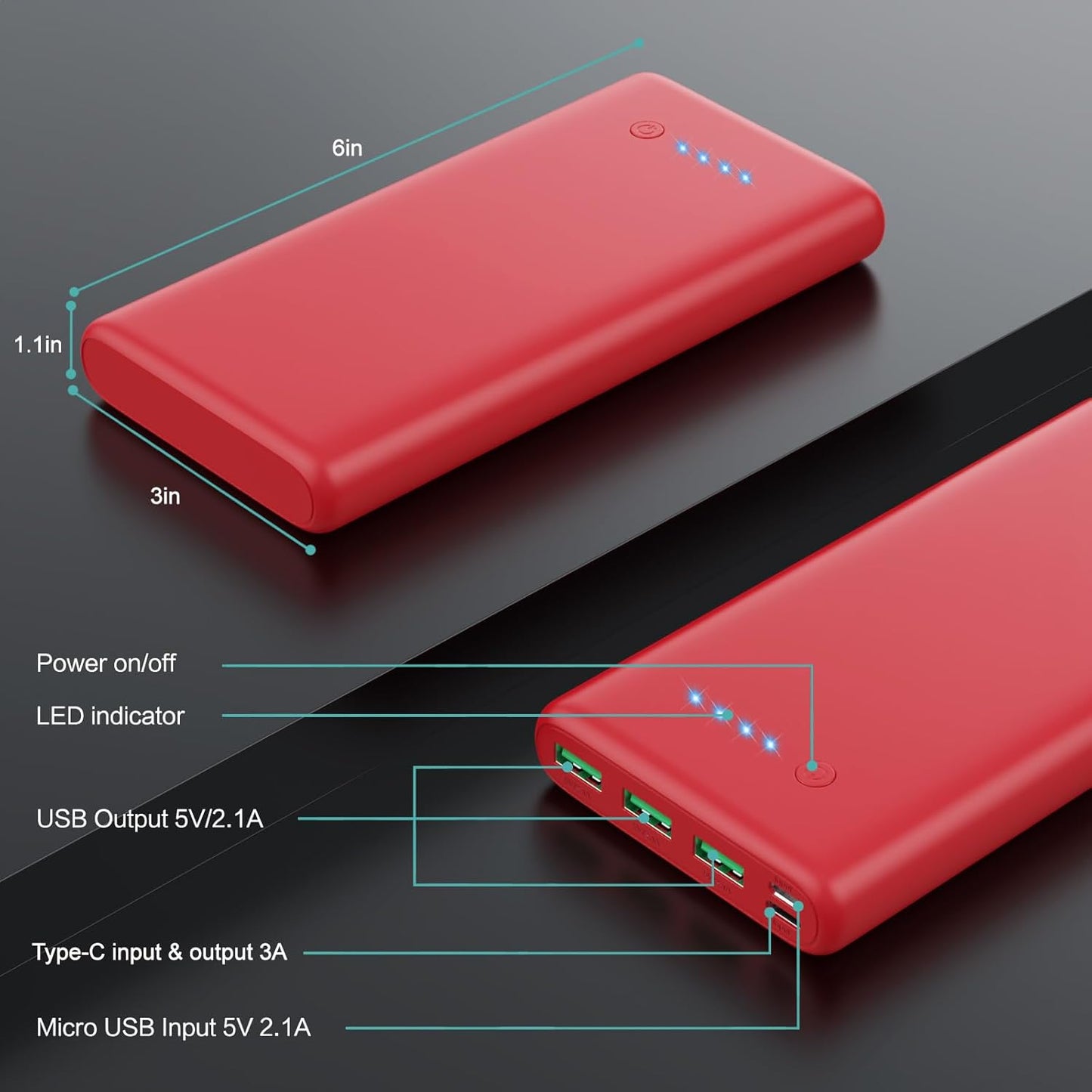 Cargador portátil de 33800 mAh alta velocidad