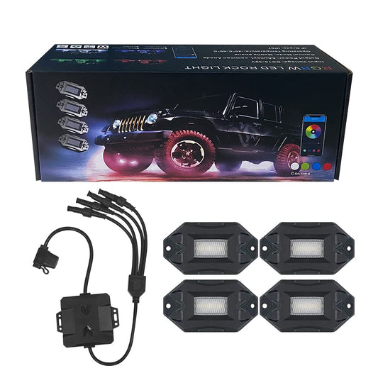 Luces LED Linde, 4 cápsulas RGBW, con controlador Bluetooth.