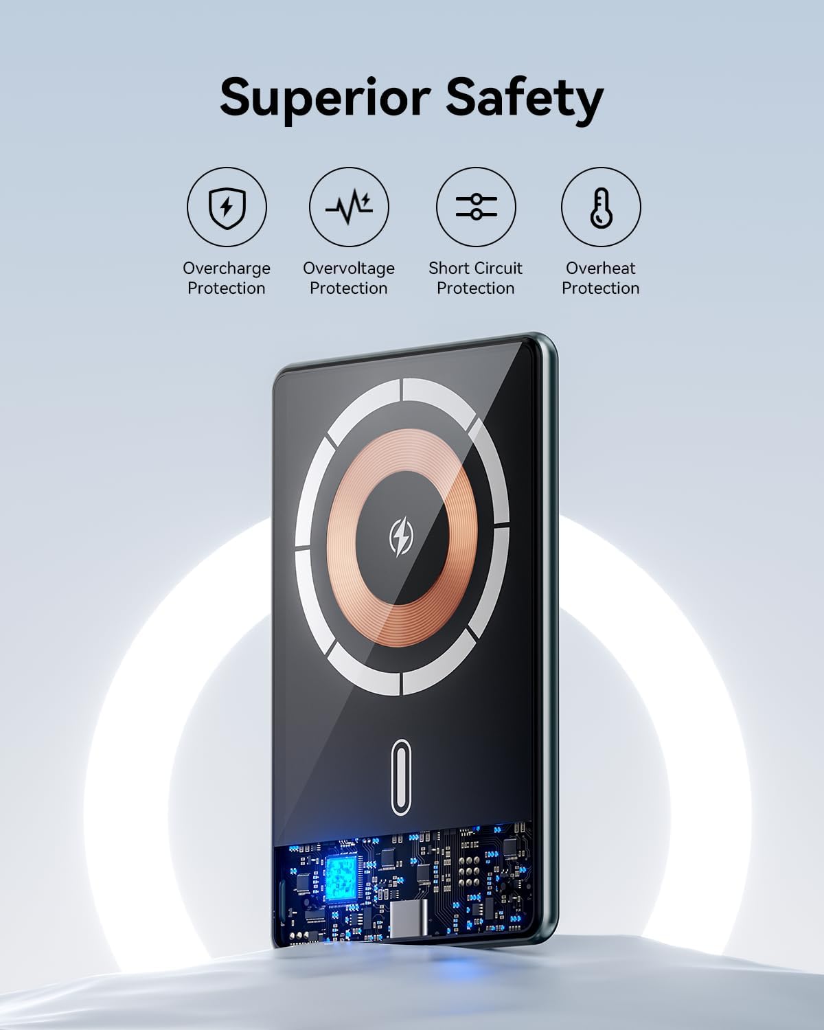 Kuulaa Power Bank Ultra Delgado inalambrica