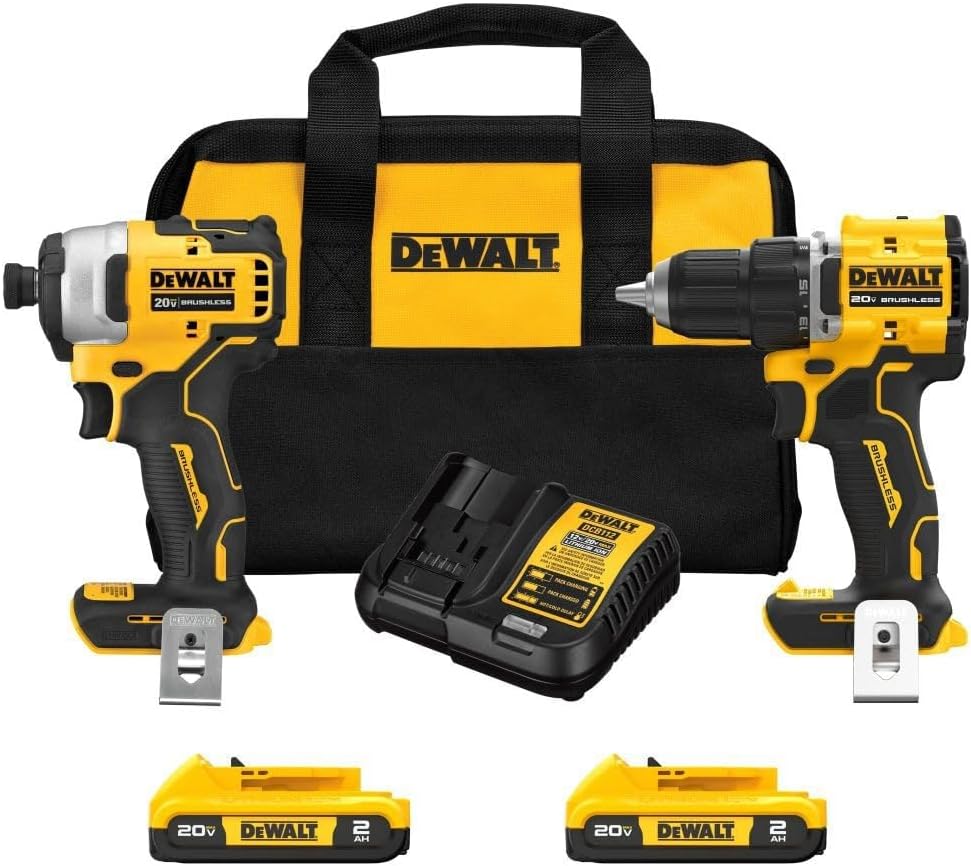 Kit DeWalt de 2 herramientas, sin escobillas Atomic 20V Max.