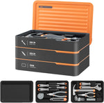 Juego de herramientas de mano, cajas apilables, compacta, Deli.