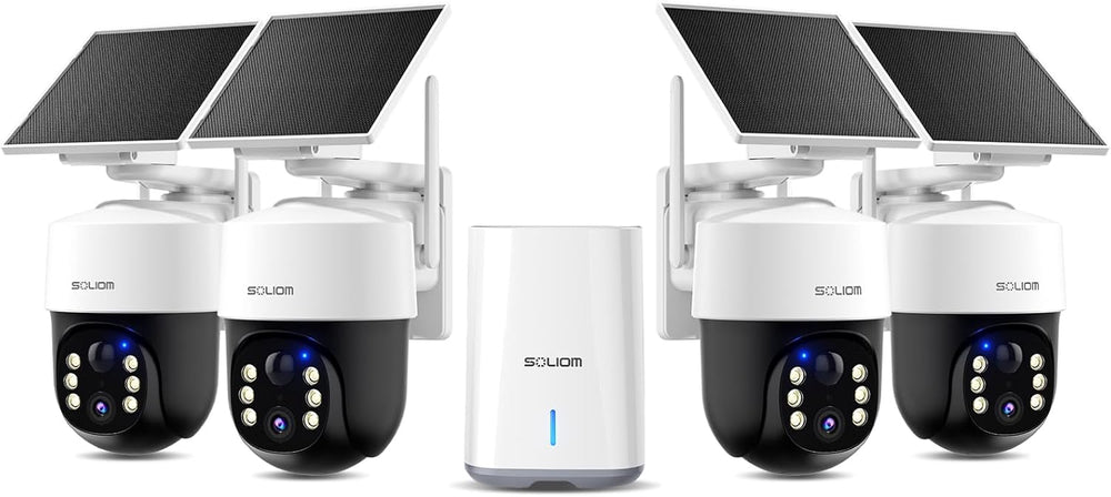 Sistema de cámaras de seguridad, Soliom Solares, giro e inclinación de 360°