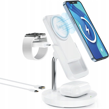 Cargador portátil inalámbrico para iPhone, AirPods y Smartwatch.