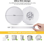 Paquete de 6 lámparas de techo LED, 12", redondas, blancas.