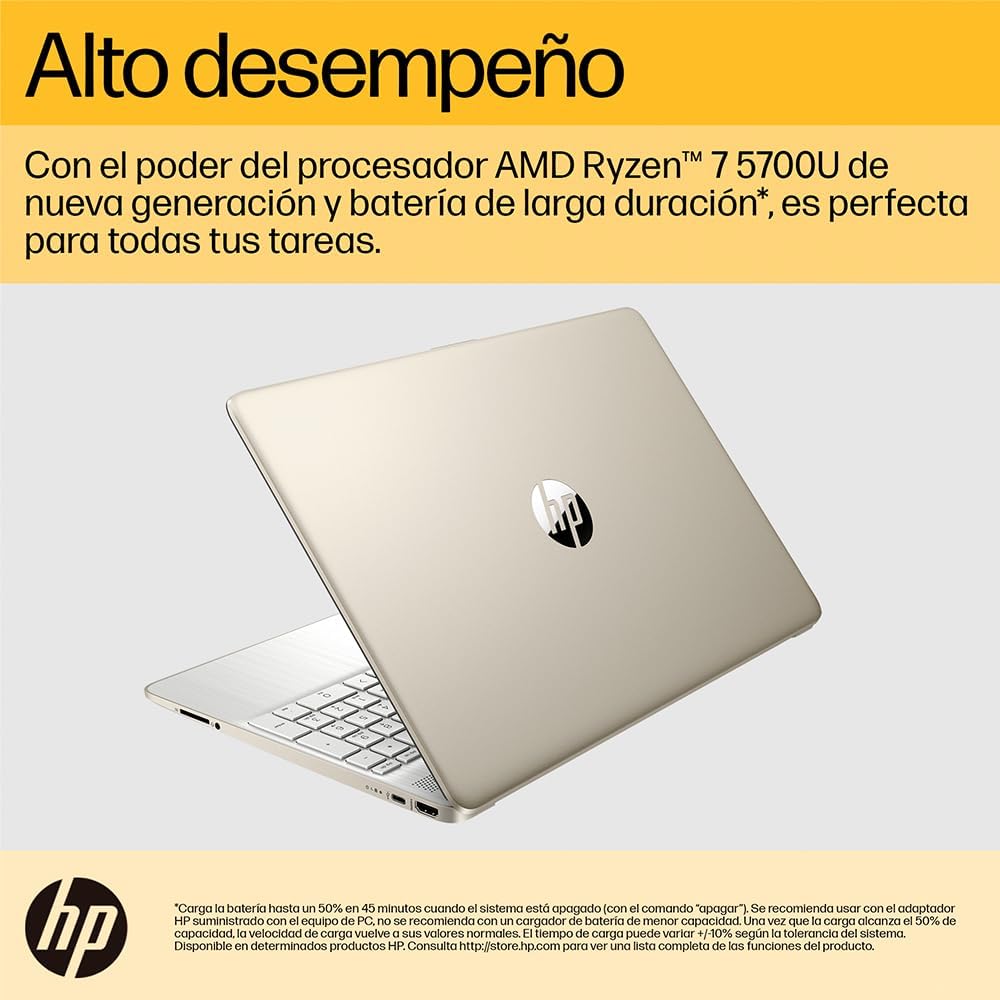 HP Laptop, AMD Ryzen 7, Windows 11 Home, Teclado en Español.