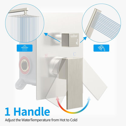 Sistema de ducha Embather 10", Con cabezal de lluvia en pared.