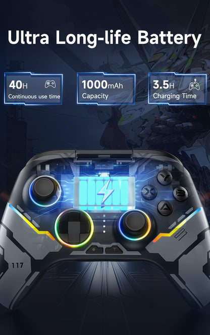 Controlador inalámbrico Bluetooth, para PC, iluminación RGB (USADO).