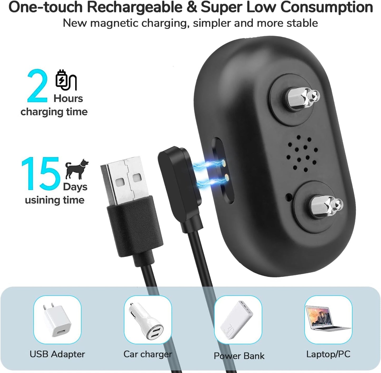 Wizco - Collar de ladridos inteligente recargable para perros.