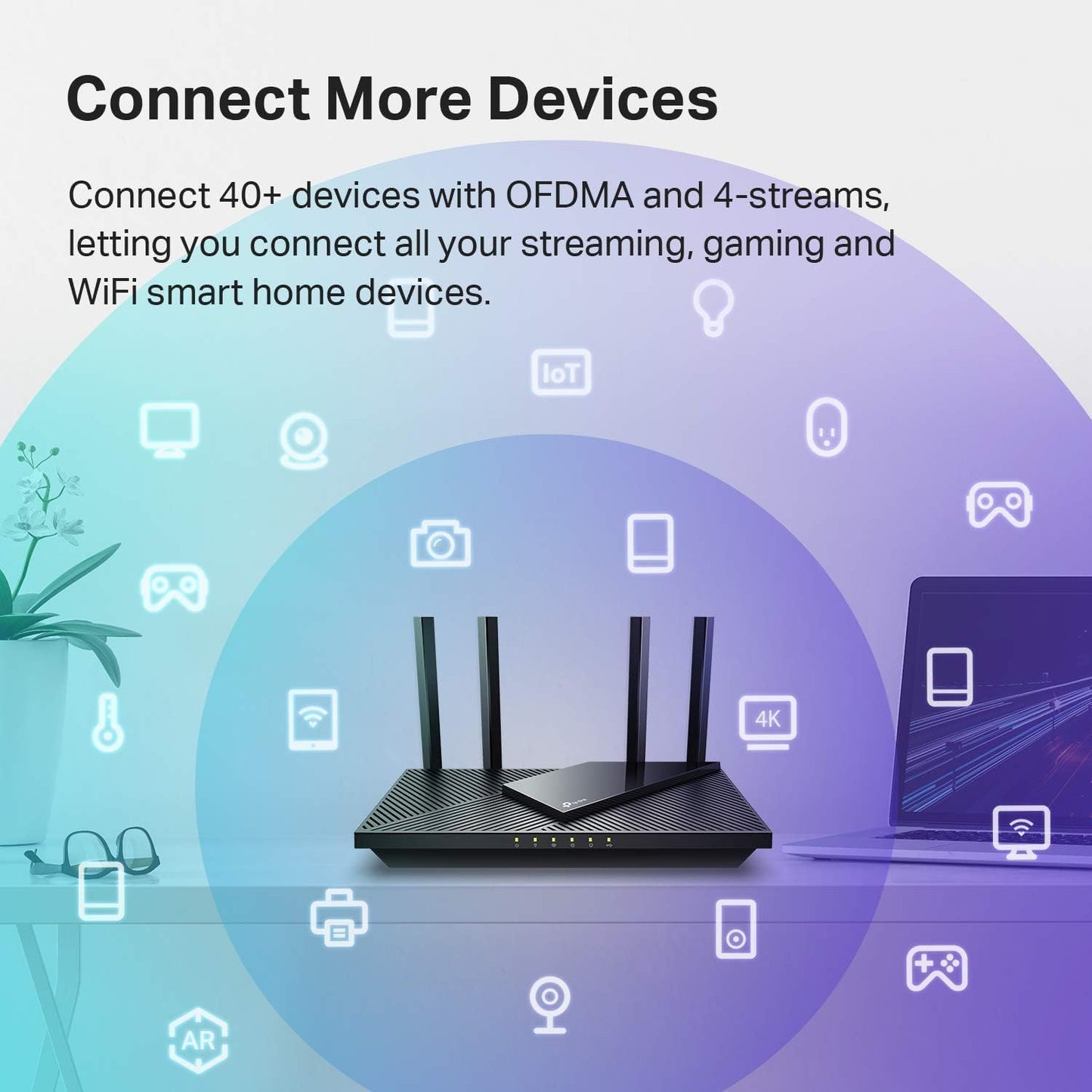 TP-Link AX1800 Dual-Band Wi-Fi 6 Smart Router Archer AX21, funciona con Alexa.