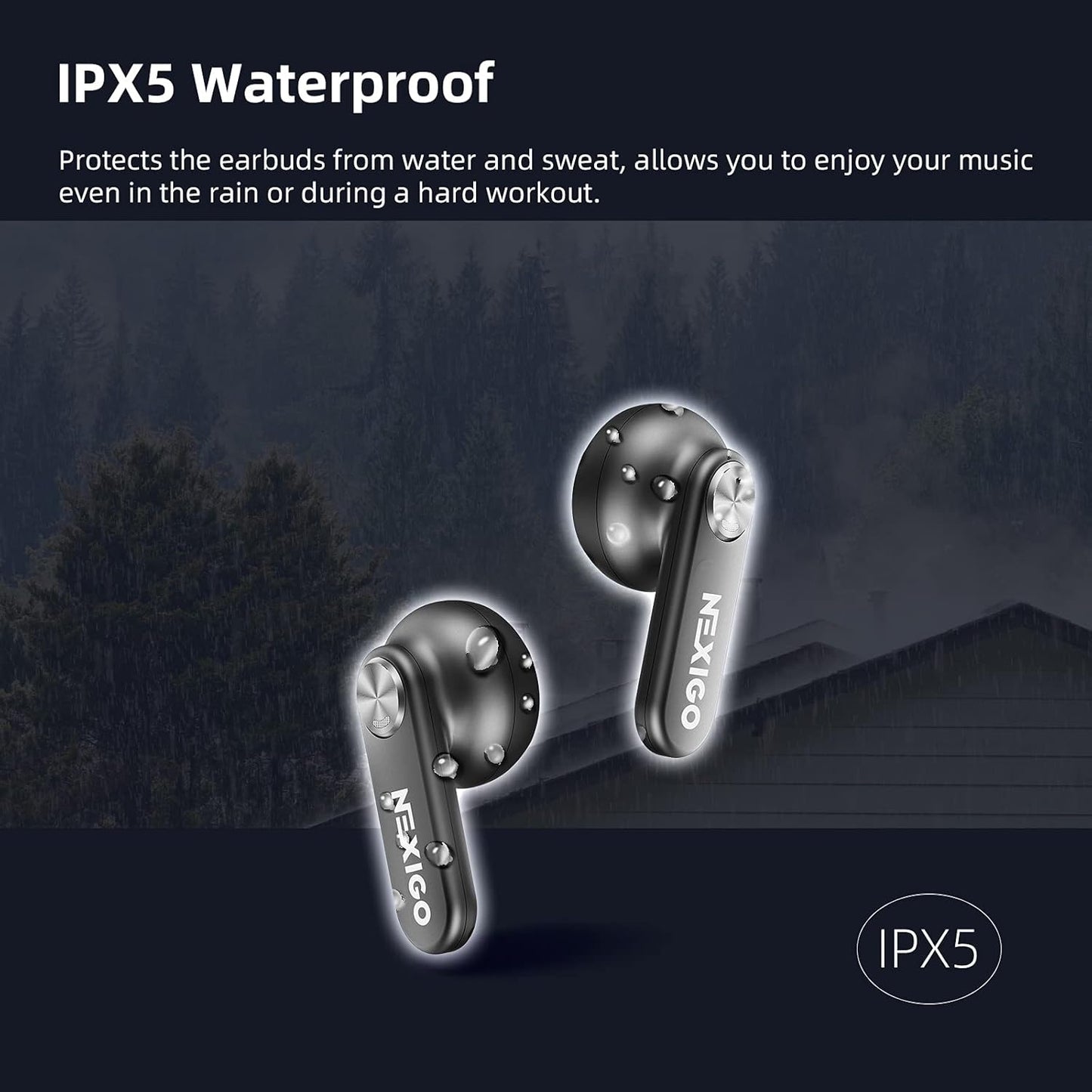 NexiGo Air T2 Auriculares inalámbricos ultrafinos impermeable Bluetooth 5.2