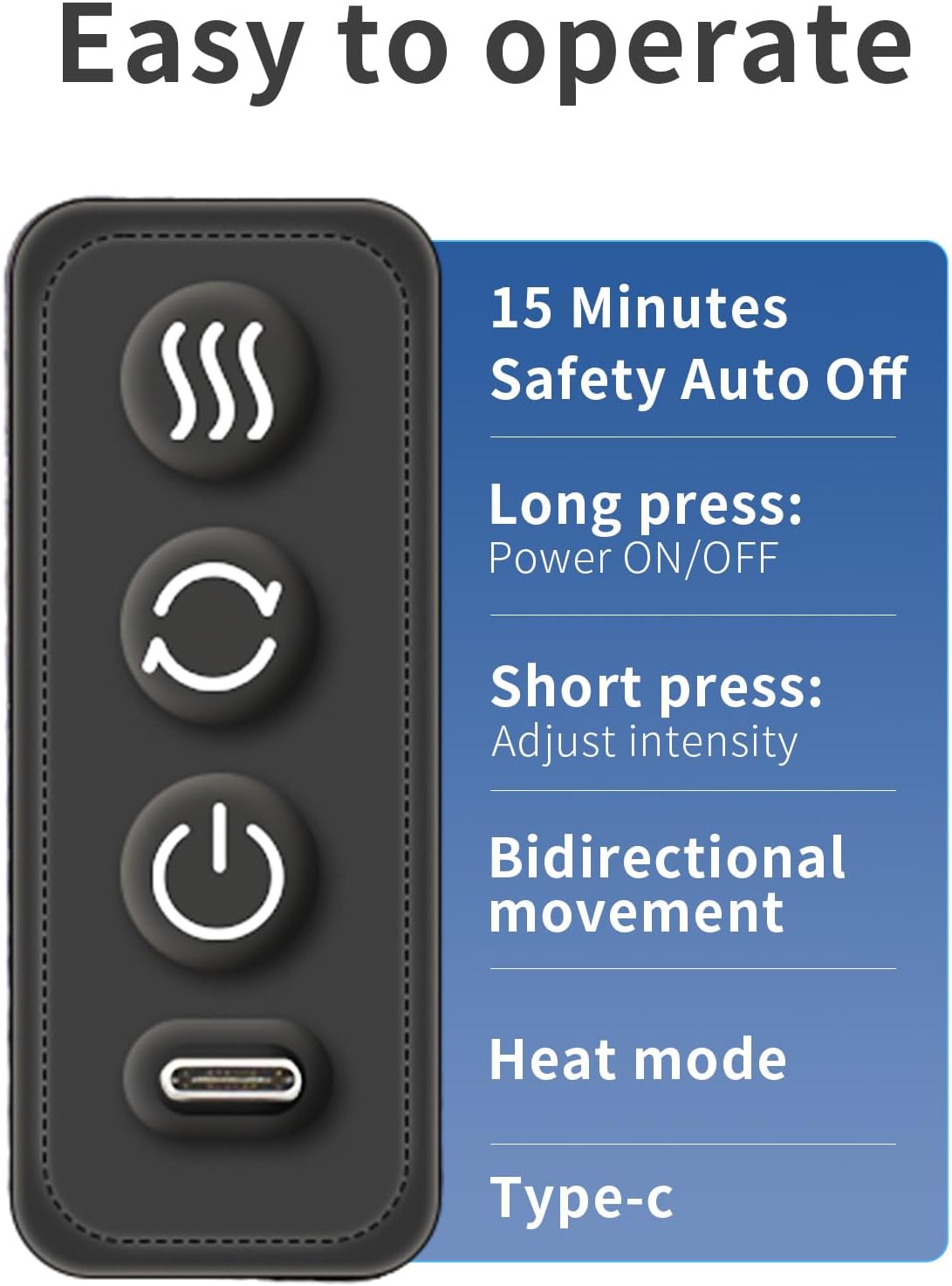 Masajeador de espalda de mano con mango ergonómico, superficie texturizada.