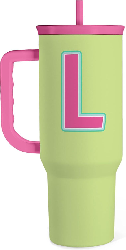 SANDJEST Vaso con monograma y asa, 40 onzas,