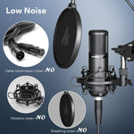 Micrófono condensador Maono PM320S con cable XLR, brazo articulado y filtro antipop — vista 5