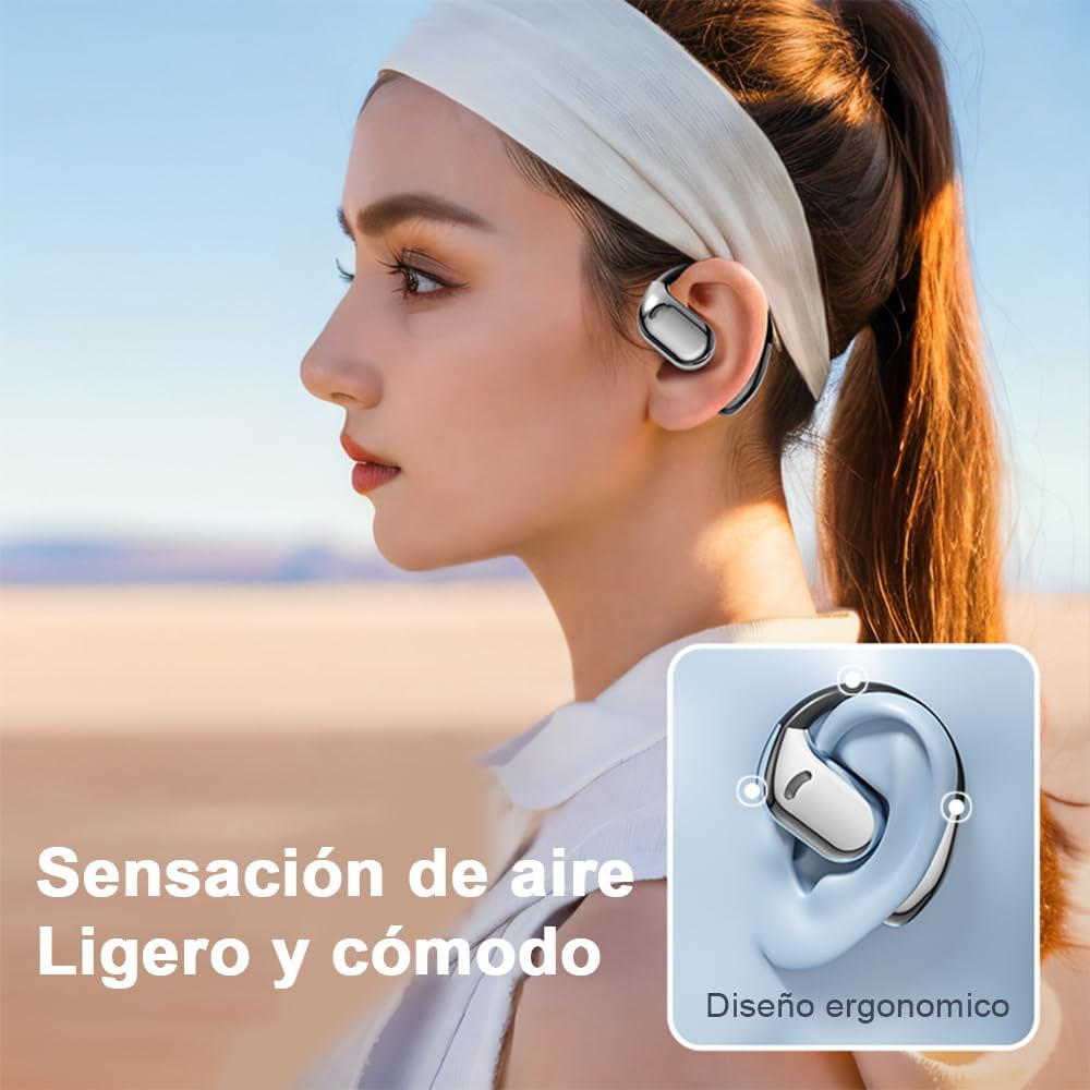 Audífonos Inalámbricos Bluetooth 5.4 Deportivos con Ganchos.