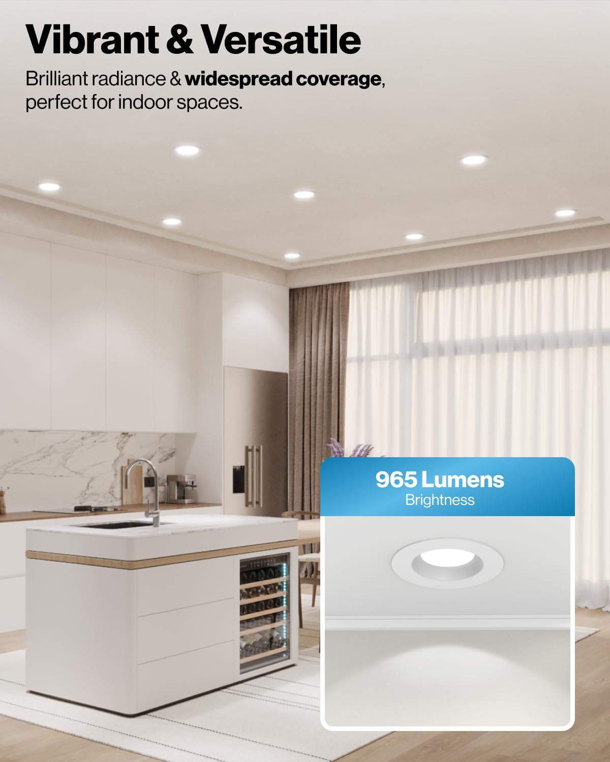 Paquete de 12 luces LED empotrables, 5/6", 5 CCT, 5000K, SUNCO
