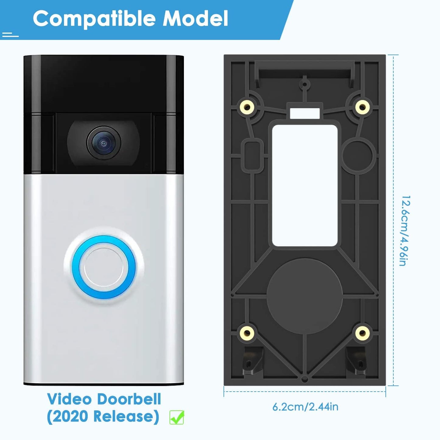 KIMILAR Soporte adhesivo sin taladro para timbre de video RlNG.