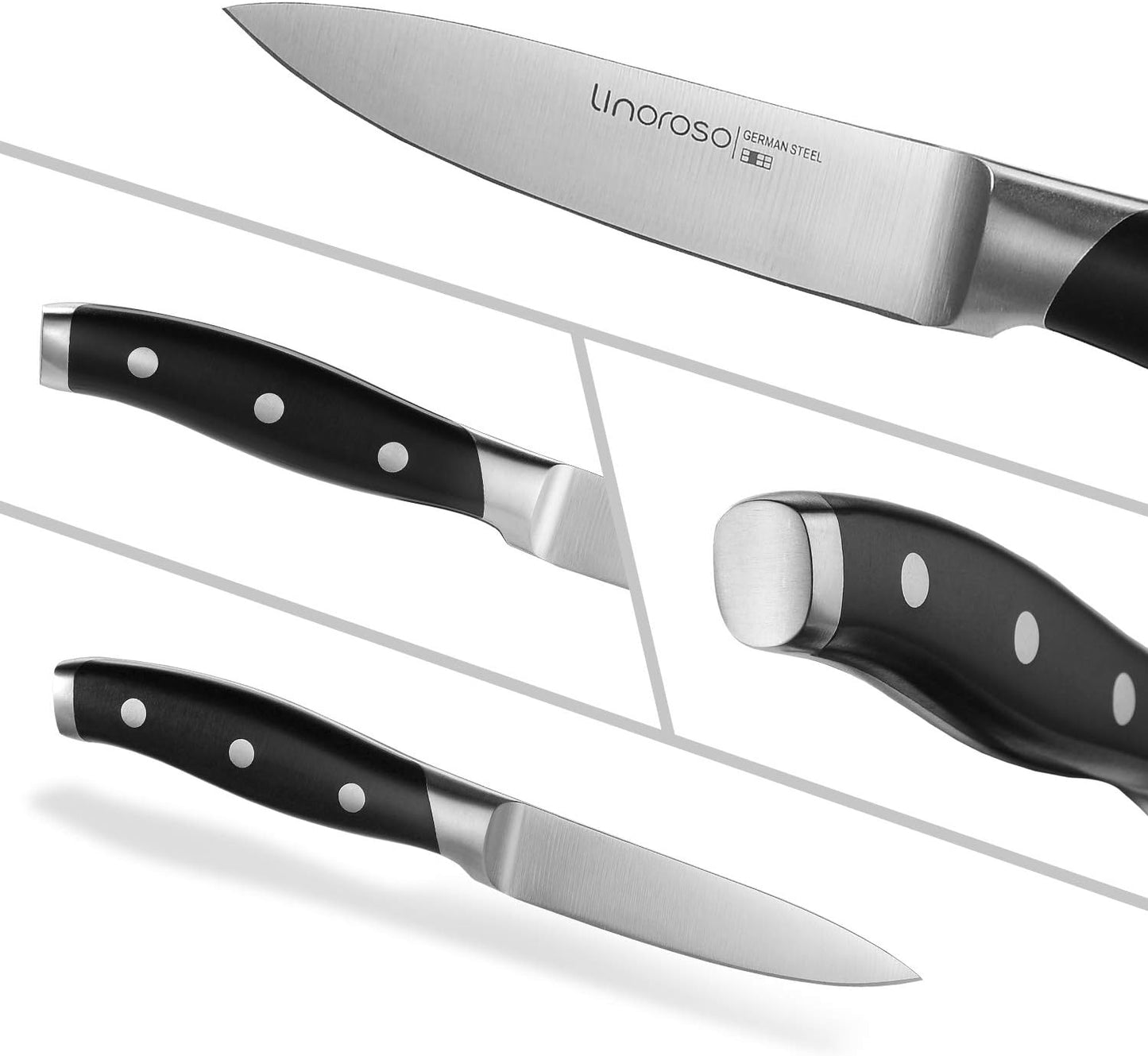 Linoroso, cuchillo de cocina de 3.5", acero al carbono aleman.(USADO)