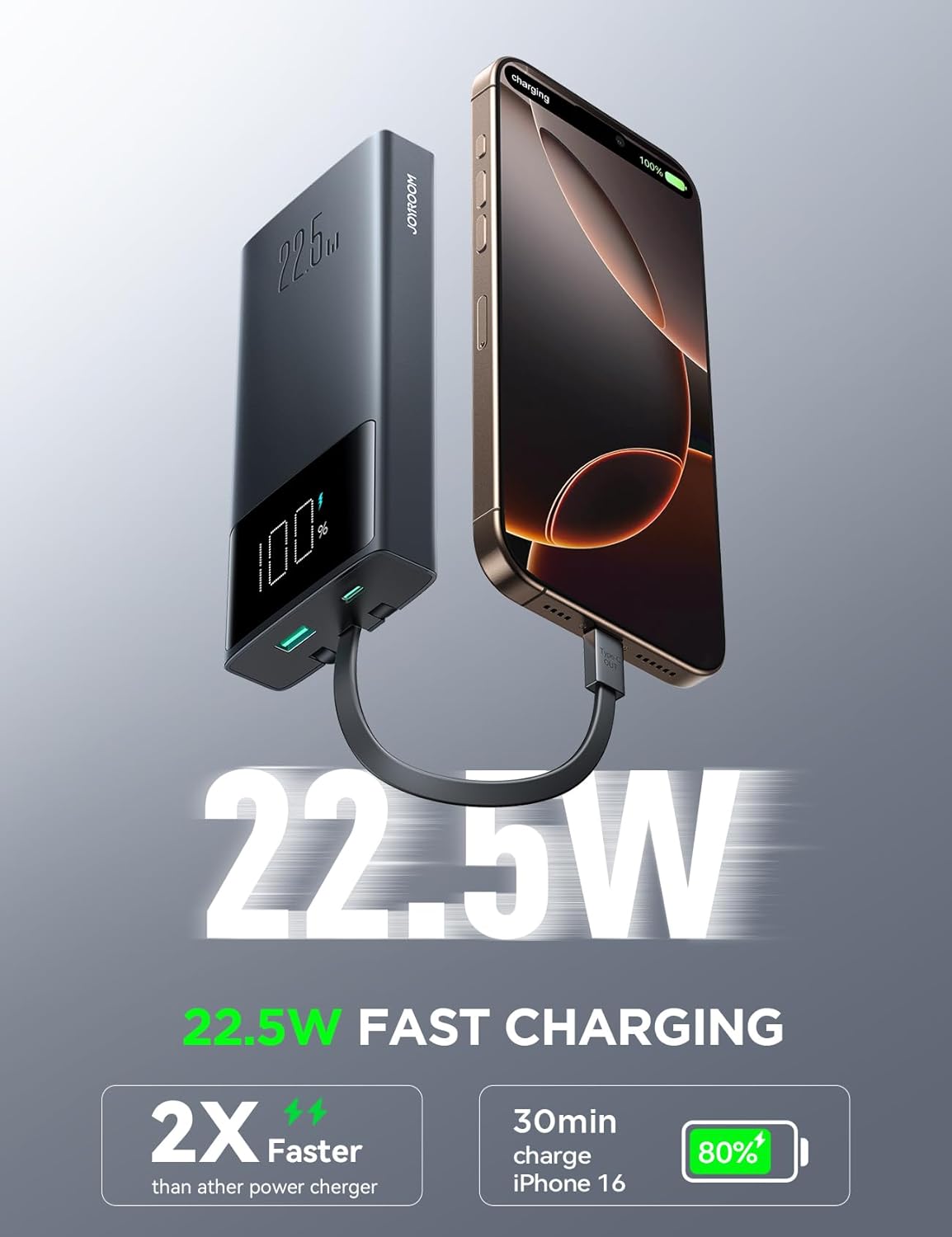 Cargador portátil de 10000 mAh (3 cables) JOYROOM